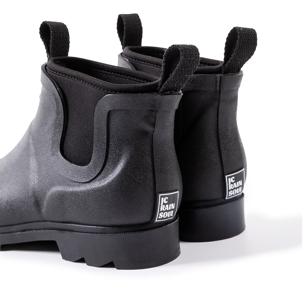 Sanfeng Black&Black Color-Clash Neoprene Rain Boots