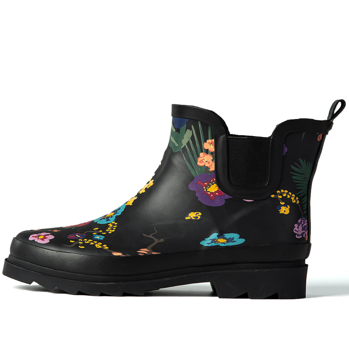 Sanfeng  Black-Flower Short Rain Boots