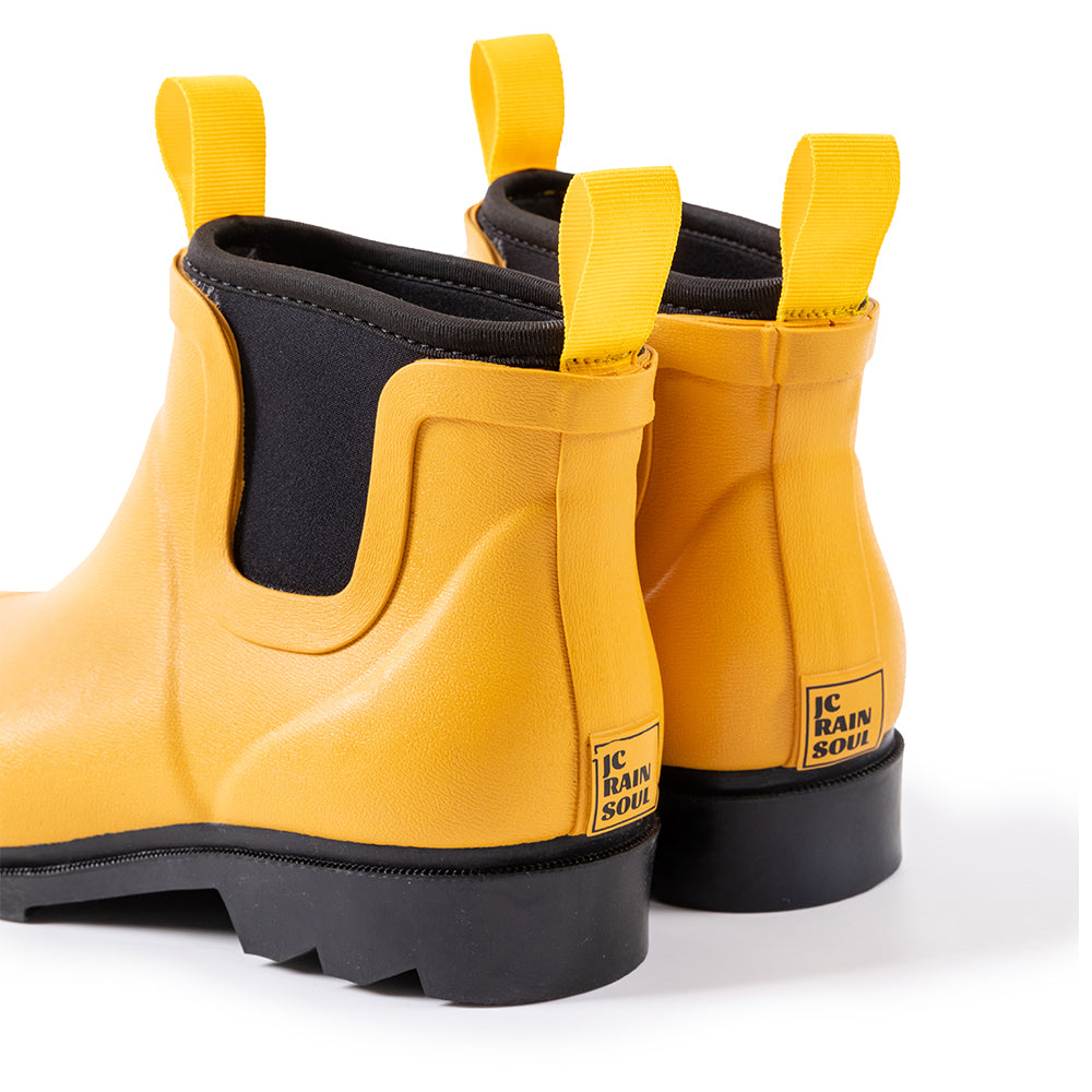 Sanfeng Yellow&Black Color-Clash Neoprene Rain Boots