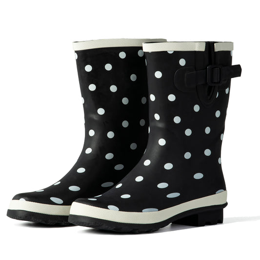 Sanfeng White-Dots Mid Rainboots