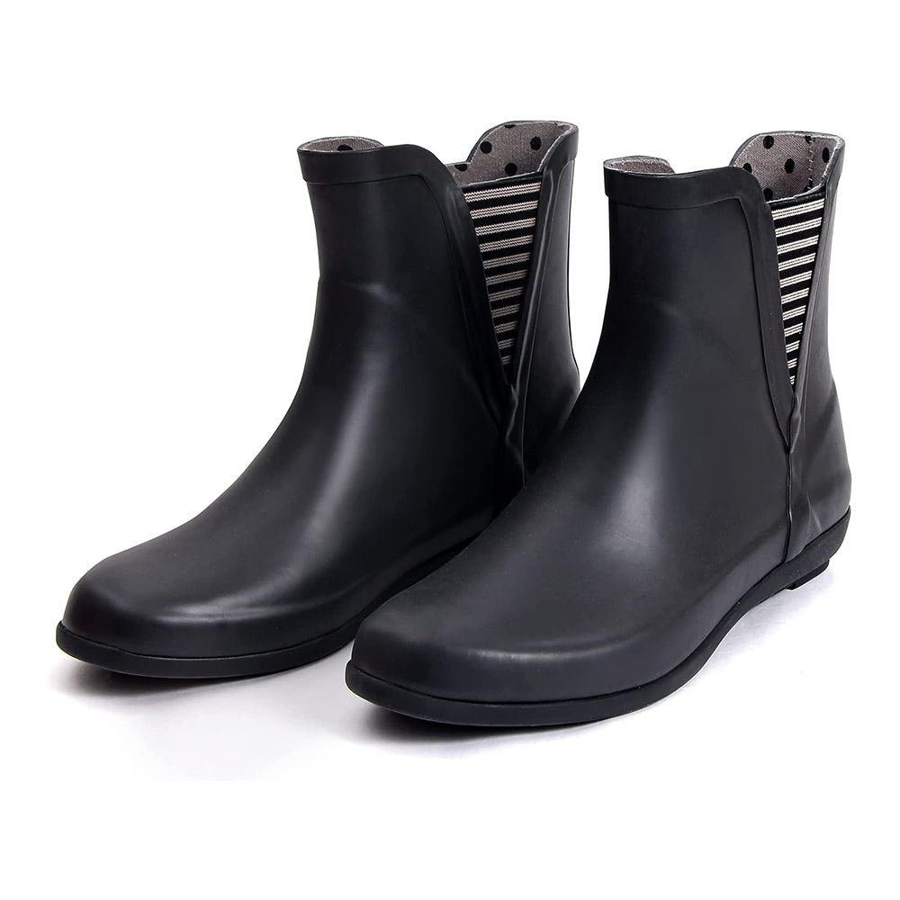 Sanfeng Black Chelsea Rainboots