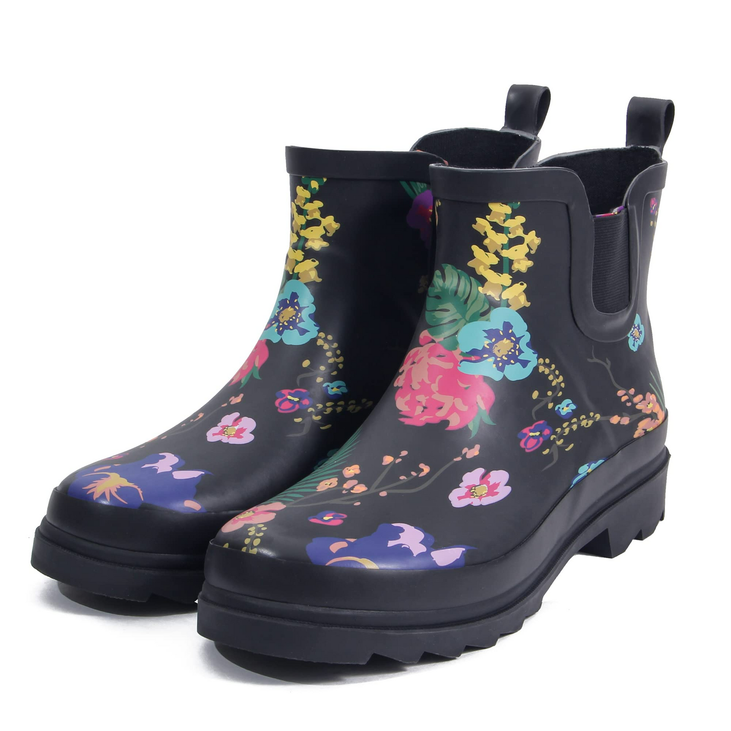 Sanfeng  Black-Flower Short Rain Boots